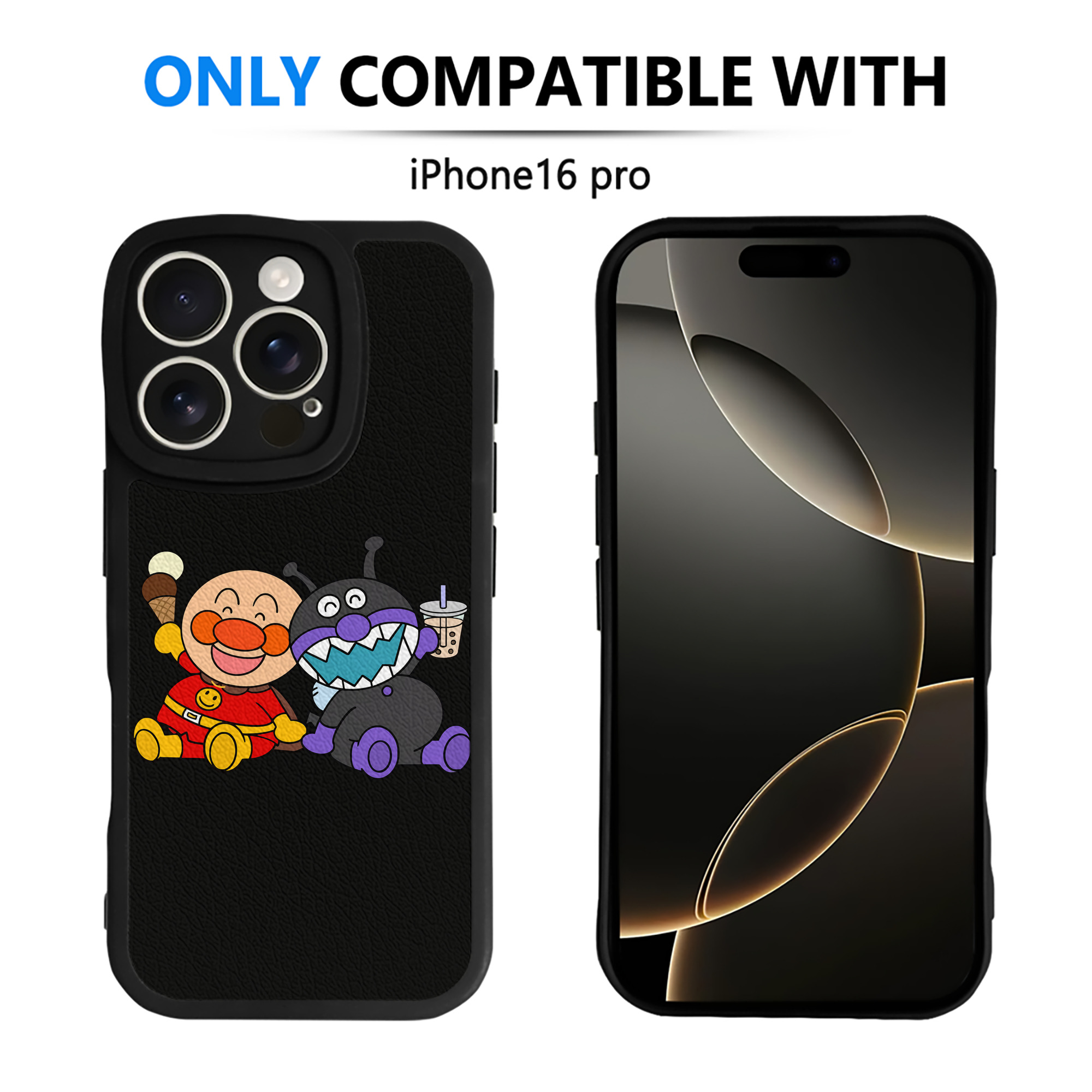（画像用） アンパンマン Anpanman 【iPhone 16シリーズ対応】シリコンスマホケース（レザー調） 材質：シリコン